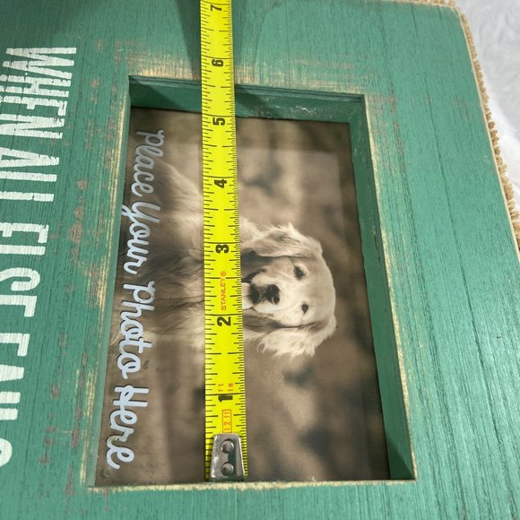 Rustic Farmhouse "When all else fails..Hug the Dog" picture frame burlap edges - Picture 8 of 9